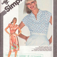 Simplicity 9917 Vintage 1980's Sewing Pattern Jiffy Pullover Dress Top Front Slash Opening - VintageStitching - Vintage Sewing Patterns