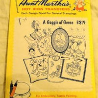Vintage Transfer Pattern Gaggle of Geese Aunt Martha's 3819 - VintageStitching - Vintage Sewing Patterns