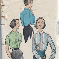 Advance 8688 Front Buttoned Blouse Shirt Vintage Sewing Pattern