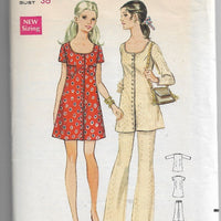 Butterick 5591 Ladies Mini Dress Pants Tunic Vintage Sewing Pattern 1960s - VintageStitching - Vintage Sewing Patterns