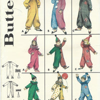 Butterick 3169 Toddler Clown Costume Halloween Vintage Pattern 1960s Boys Girls