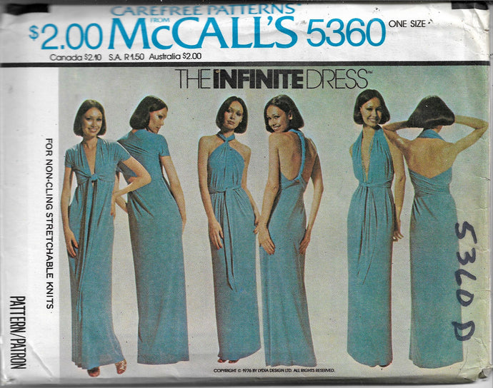 mccalls 5360 dress vintage pattern 1960s