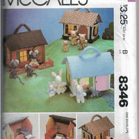 McCalls 8346 Miniature House Furniture Animals Vintage Craft Sewing Pattern 1980s - VintageStitching - Vintage Sewing Patterns