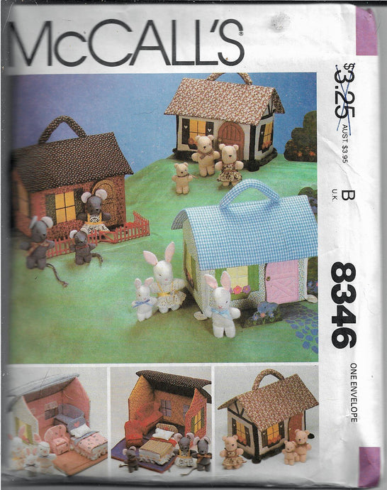 McCalls 8346 Miniature House Furniture Animals Vintage Craft Sewing Pattern 1980s - VintageStitching - Vintage Sewing Patterns