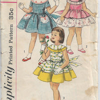 Simplicity 2017 Little Girls Party Dress Vintage Sewing Pattern 1950s - VintageStitching - Vintage Sewing Patterns