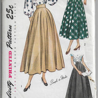 Simplicity 2359 Ladies Skirt  Ballerina Daytime Vintage Sewing Pattern 1940s - VintageStitching - Vintage Sewing Patterns