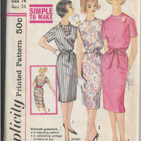 Simplicity 3780 Vintage Sewing Pattern 1960s Ladies Slim Dress - VintageStitching - Vintage Sewing Patterns