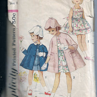 Simplicity 3803 Vintage Sewing Pattern 1960s Little Girls Play Dress Coat - VintageStitching - Vintage Sewing Patterns