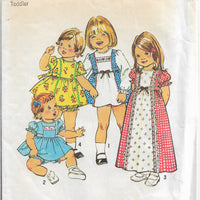 Simplicity 7154 Toddlers Shortie Dress Panties Vintage Sewing Pattern 1970s - VintageStitching - Vintage Sewing Patterns