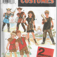 Simplicity Costumes 9158 Children Caveman Viking Sewing Pattern 1990's - VintageStitching - Vintage Sewing Patterns