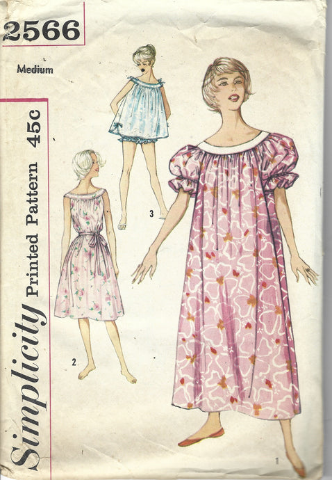 simplicity 2566 lingerie vintage pattern 1950s