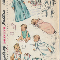 Simplicity 3043 Vintage 1940's Sewing Pattern Infant Layette Cardigan Bunting - VintageStitching - Vintage Sewing Patterns