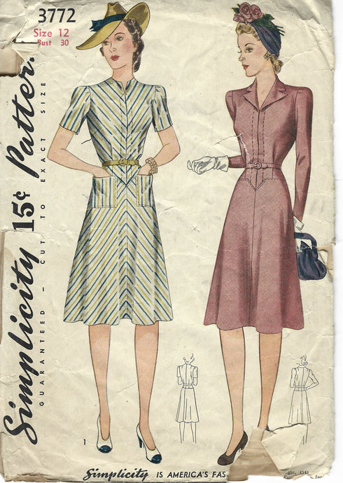 simplicity 3772 frock dress vintage pattern
