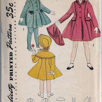 simplicity 4024 girls coat vintage pattern 1950s