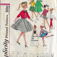 Simplicity 4700 Barbie Doll Clothes Dress Jacket Vintage 1960's Sewing Pattern - VintageStitching - Vintage Sewing Patterns