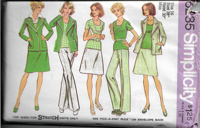 simplicity 6235 ladies separates vintage pattern