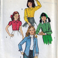 Simplicity 6477 1970's Vintage Sewing Pattern Girls Blouse - VintageStitching - Vintage Sewing Patterns