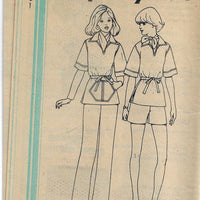 Simplicity 8077 Top Pants Shorts Vintage Sewing Pattern 1970s No Envelope