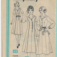 Simplicity 8255 Ladies Shirtwaist Dress Vintage Sewing Pattern 1970s No Envelope