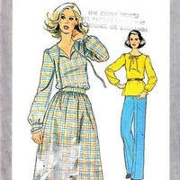 simplicity 8440 top skirt pants vintage pattern 1970s