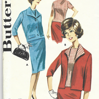 Butterick 2178 Ladies Jacket Skirt Blouse Vintage Sewing Pattern 1960s
