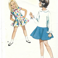 Butterick 4288 Little Girls One Piece Dress Vintage Sewing Pattern 1960s