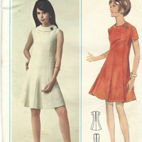 Butterick 4605 Ladies Teen One Piece Dress Vintage Sewing Pattern 1960s