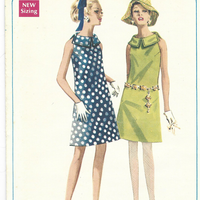 Butterick 4789  Ladies One Piece Sleeveless Dress Vintage Sewing Pattern 1960s