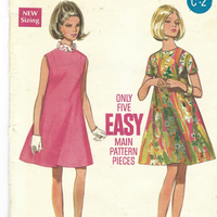 Butterick 4873 Ladies Tent Dress Vintage Sewing Pattern 1960s