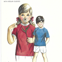 Kwik Sew 345 Children T-Shirt Boys' Girls' Vintage Sewing Pattern 1970s