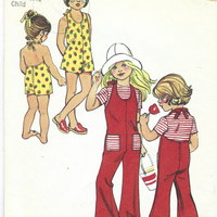 Simplicity 5595 Toddlers Girls Jumper Jumpsuit Vintage Sewing Pattern 1950s