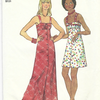 Simplicity 5618 Dress Gown Mini Maxi Front Closing Vintage Sewing Pattern 1970s