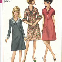 Simplicity 6630 Ladies One Piece Dress Vintage Sewing Pattern 1960s