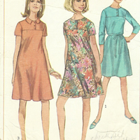 Simplicity 6967 Ladies One Piece Dress Vintage 1960s Sewing Pattern