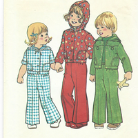Simplicity 7102 Toddler Boys' Girls' Button Front Jacket Pants Vintage Sewing Pattern 1970s