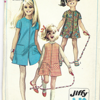 Vintage 1960s Sewing Pattern Girls Pantdress Pant Jumper Simplicity 7406