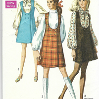 Simplicity 8345 Ladies Jumper Dress Blouse Vintage Sewing Pattern 1960s