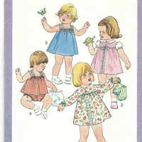 Simplicity 8495 Toddler Girls Sundress Romper Panties Vintage Sewing Pattern 1970s