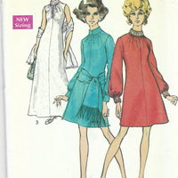 Simplicity 8540 Dress Gown with  Sash Vintage Sewing Pattern 1960s