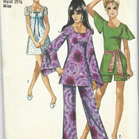 Simplicity 8783 Ladies Hot Pants Mini Dress Vintage Clothing Sewing Pattern 1970s