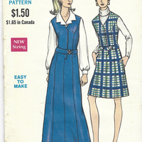 Vogue 7427 Jumper Dress Gown Long Step In Vintage Sewing Pattern 1960s