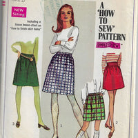Simplicity 7735 Vintage Sewing Pattern 1960s Ladies Mini Skirt - VintageStitching - Vintage Sewing Patterns