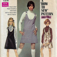 Simplicity 8414 Ladies Mini Jumper Dress Vintage Sewing Pattern 1960s - VintageStitching - Vintage Sewing Patterns