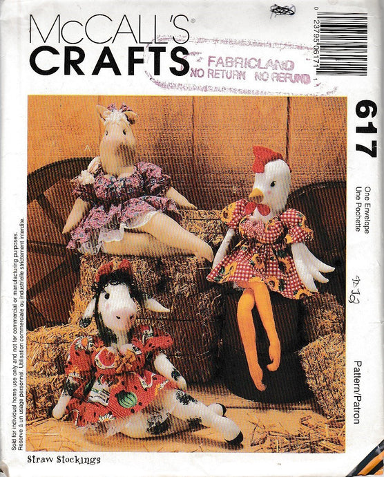 McCalls Crafts 617 / 9072 Barnyard Babies Stuffed Animal Sewing Pattern - VintageStitching - Vintage Sewing Patterns