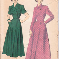 Advance 4991 Ladies Long Housecoat Double Breasted Robe Vintage 1940's Sewing Pattern - VintageStitching - Vintage Sewing Patterns