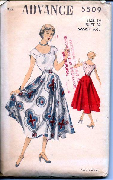 1950's swing sale skirt pattern