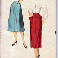 Advance 5912 Ladies Full Flared Wiggle Skirt with Pockets Vintage Sewing Pattern 50's - VintageStitching - Vintage Sewing Patterns