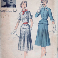 Advance 6004 Ladies Suit Dress Skirt Peplum Jacket  American Designer Vintage 50's Sewing Pattern - VintageStitching - Vintage Sewing Patterns