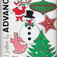 Advance 9220 Christmas Holiday Applique Tree Santa Snowman Decoration Vintage Pattern - VintageStitching - Vintage Sewing Patterns