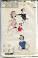 
              butterick 7682 blouse vintage pattern 1950s
            